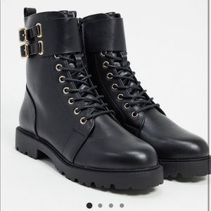 ASOS Black Lace Up Boots - NEVER WORN